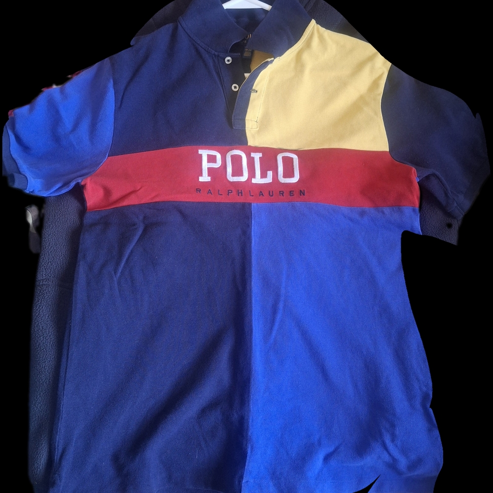Ralph Lauren Kids Polo Shirt - Navy, Yellow, Red